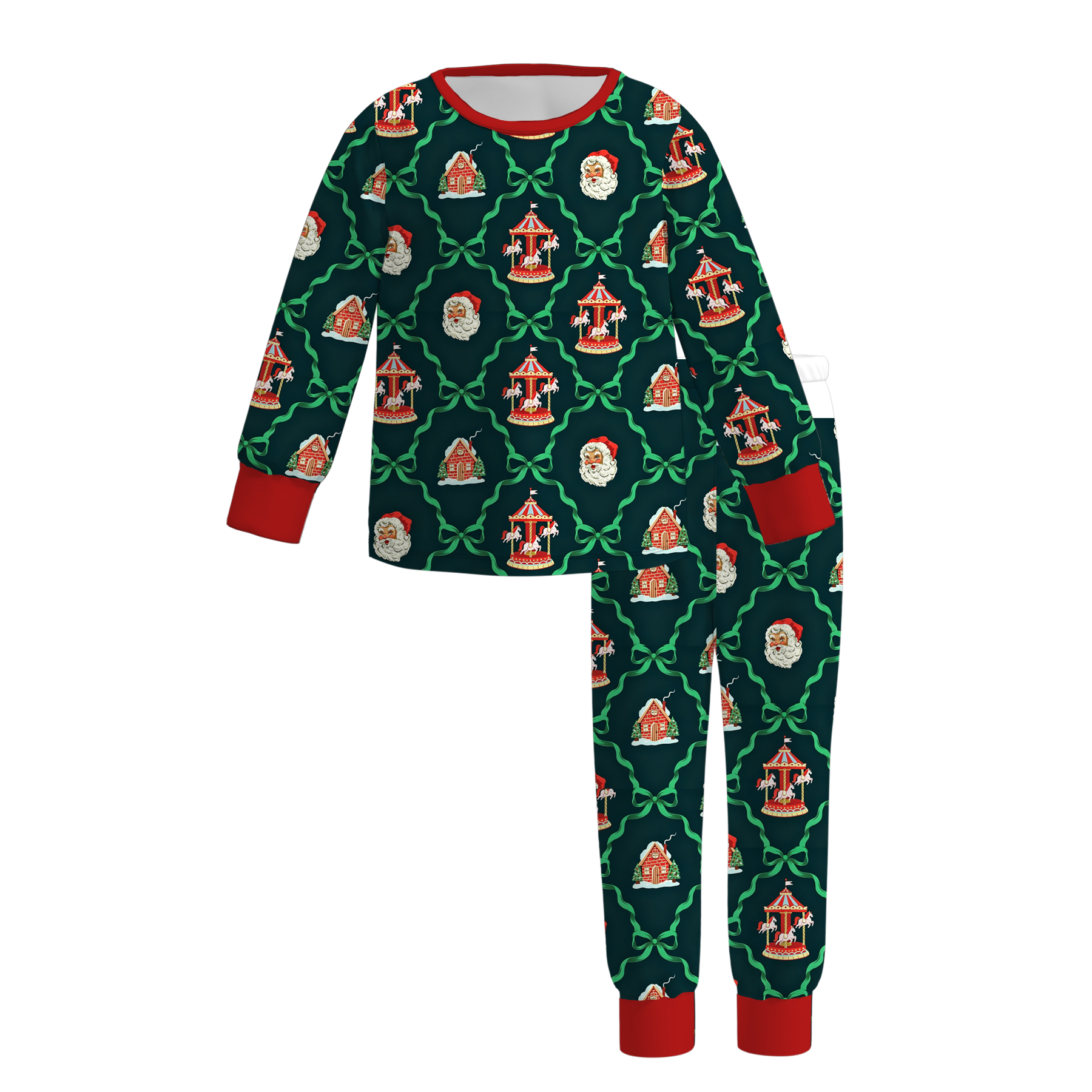 （Pre Order）Girls Christmas Print Pajamas