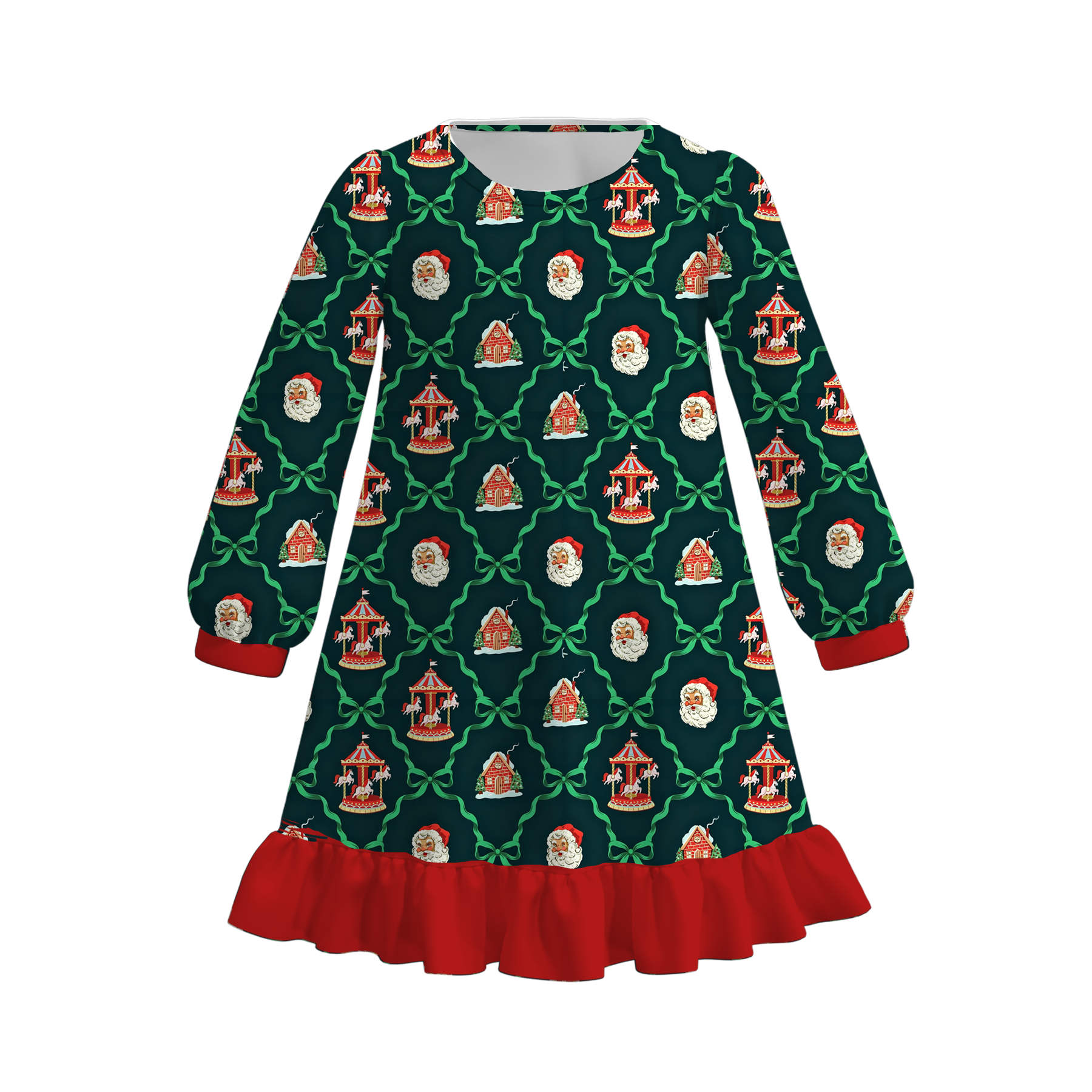 （Pre Order）Girls Christmas Print Pajamas
