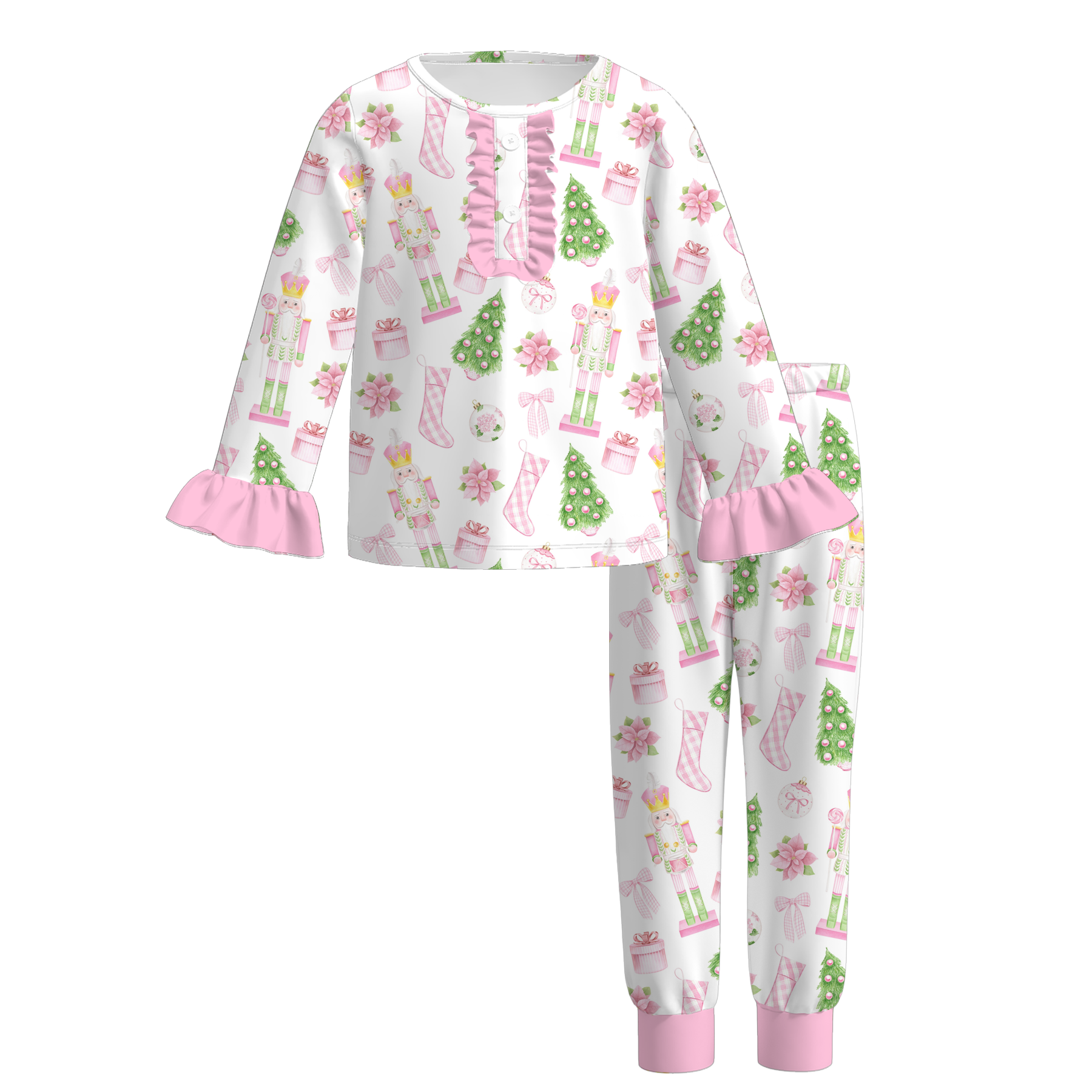 （Pre Order）Sisters Christmas Print Dress,Set&Romper