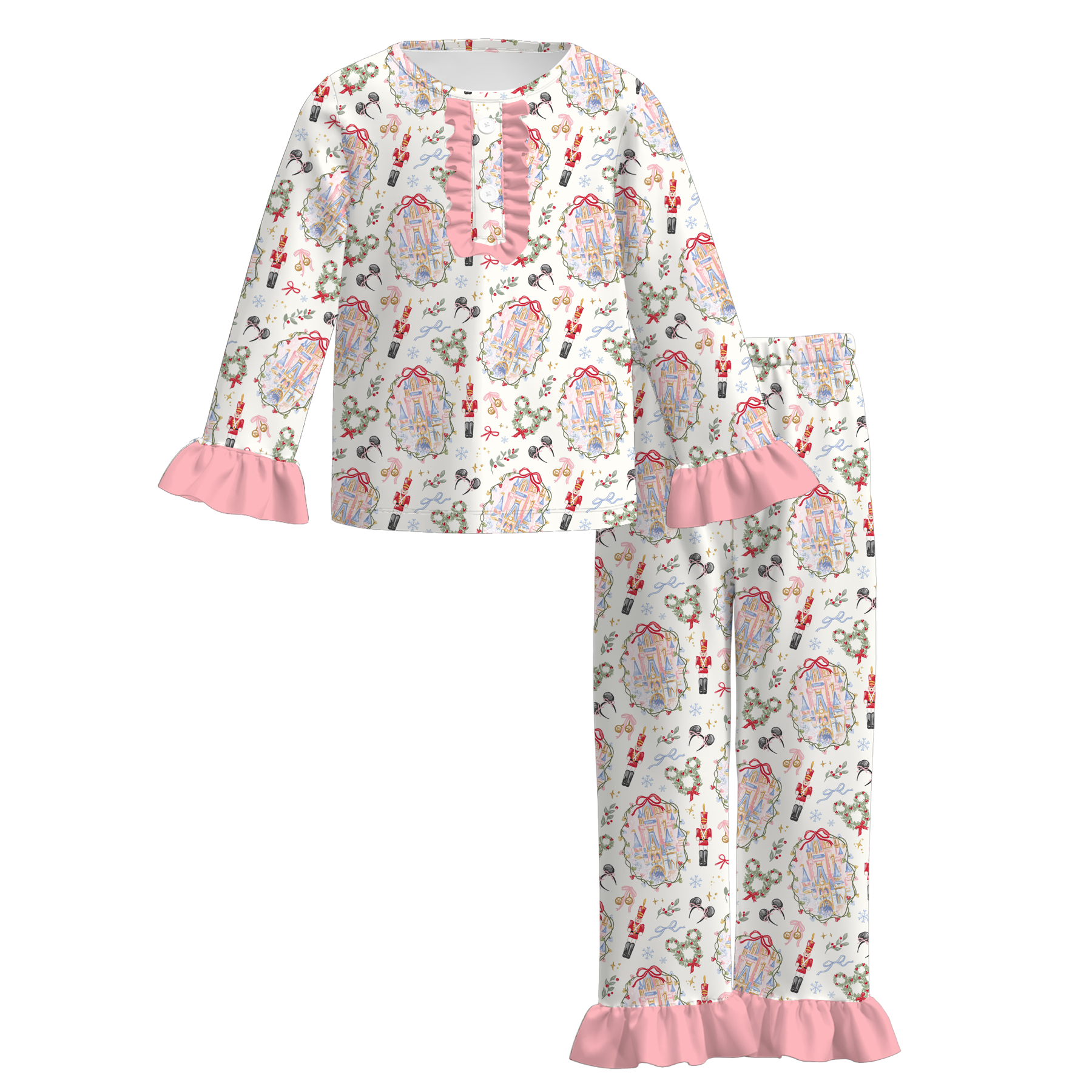 （Pre Order）Family Christmas Print Dress,Set,Top&Romper