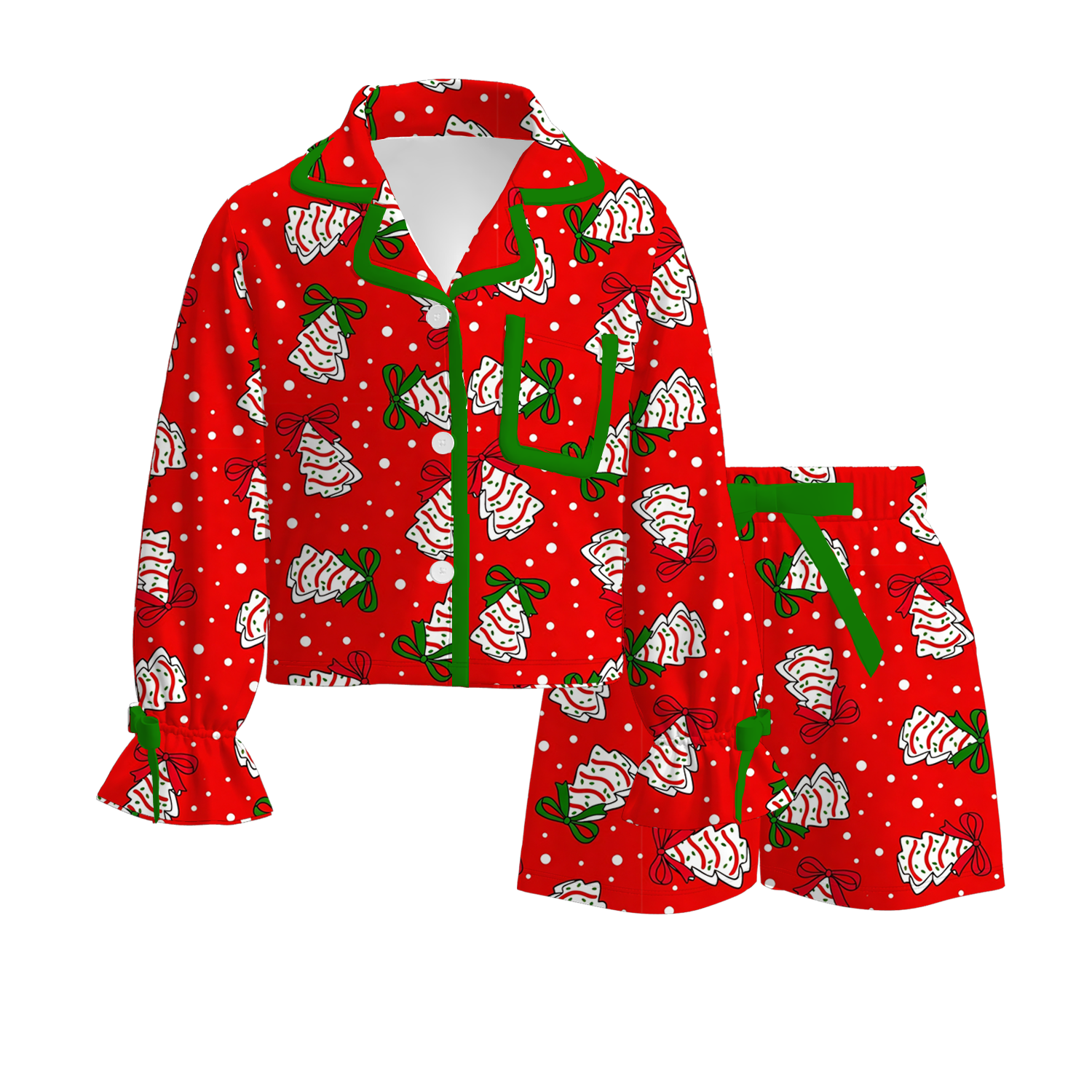 （Pre Order）Sisters Christmas Print Dress,Pajamas&Romper