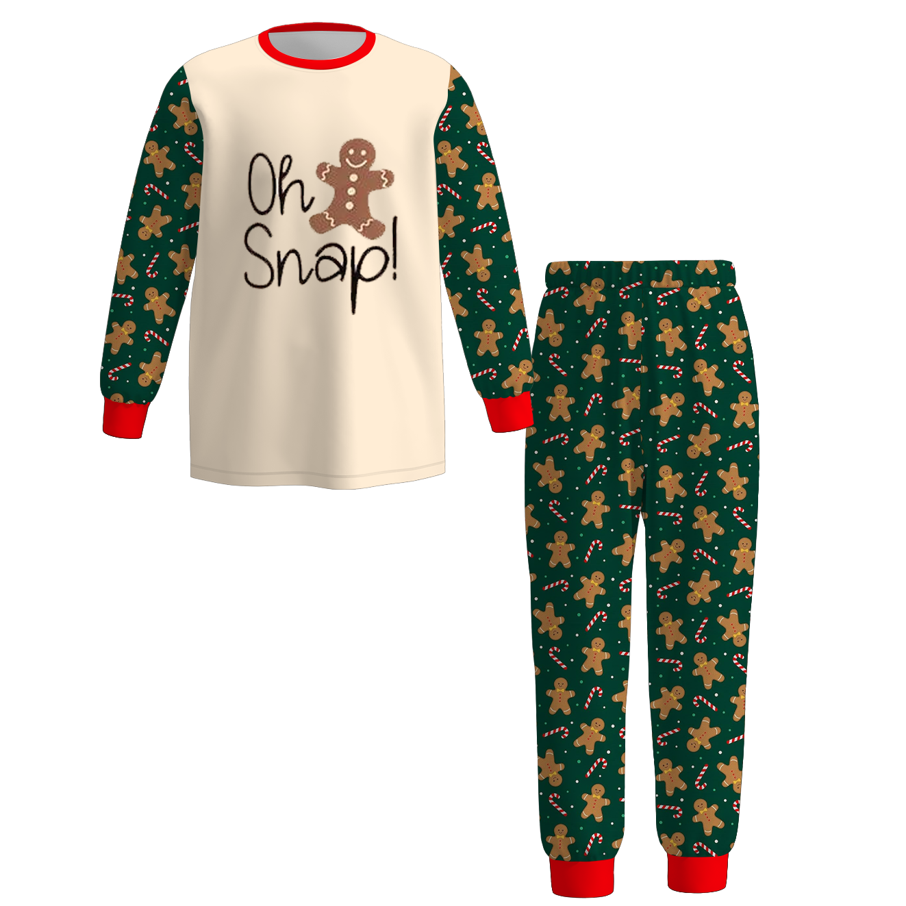 （Pre Order）Family Christmas Gingerbread Print Set&Romper
