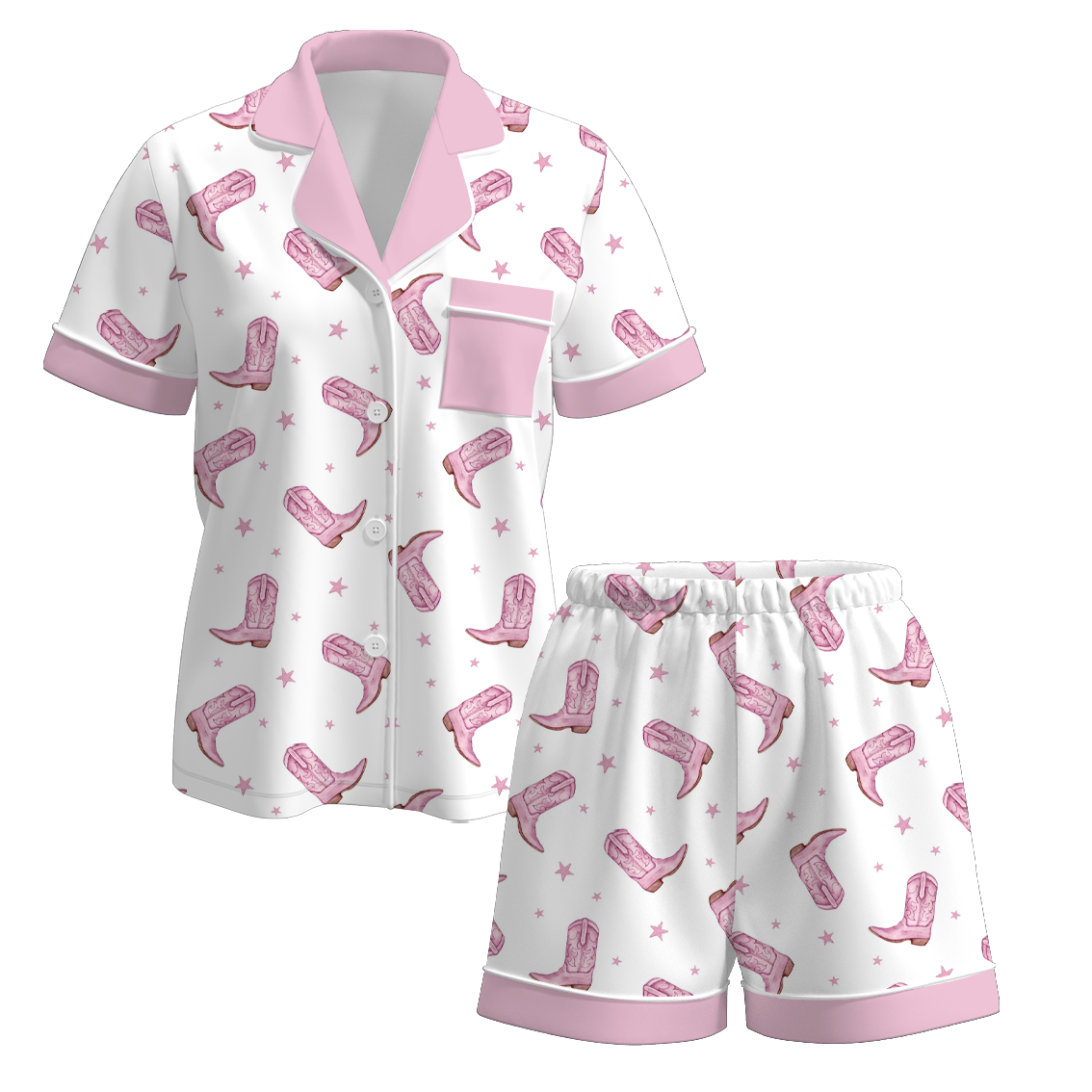 （Pre Order）Adults Spring and Summer Western Print Pajamas