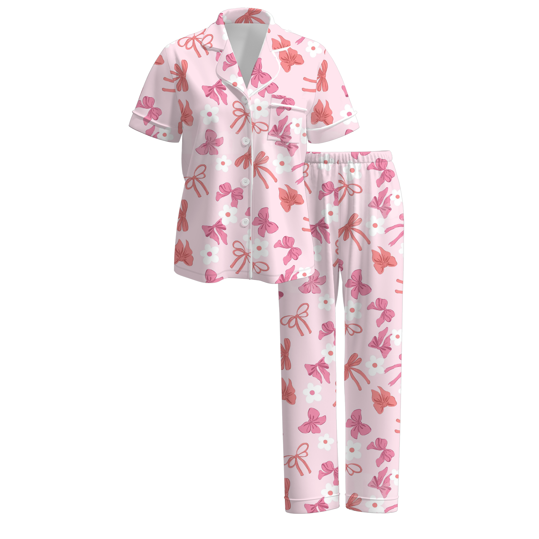 （Pre Order）Family Summer Bow Print Dress＆Pajamas