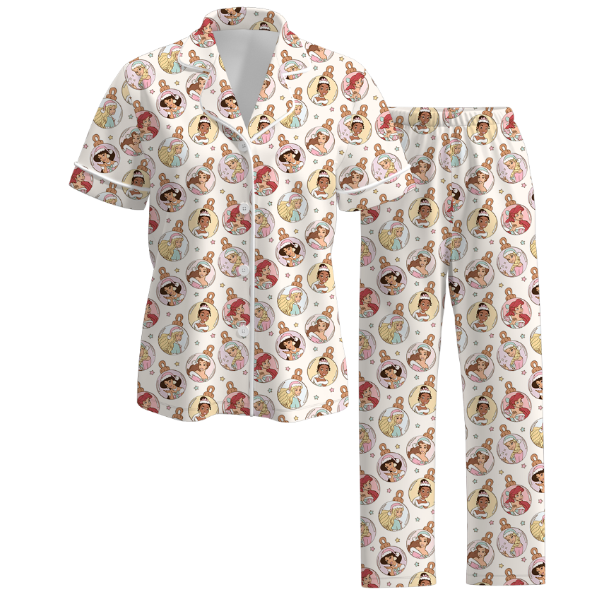 （Pre Order）Family Christmas Princess Print Dress,Set＆Pajamas