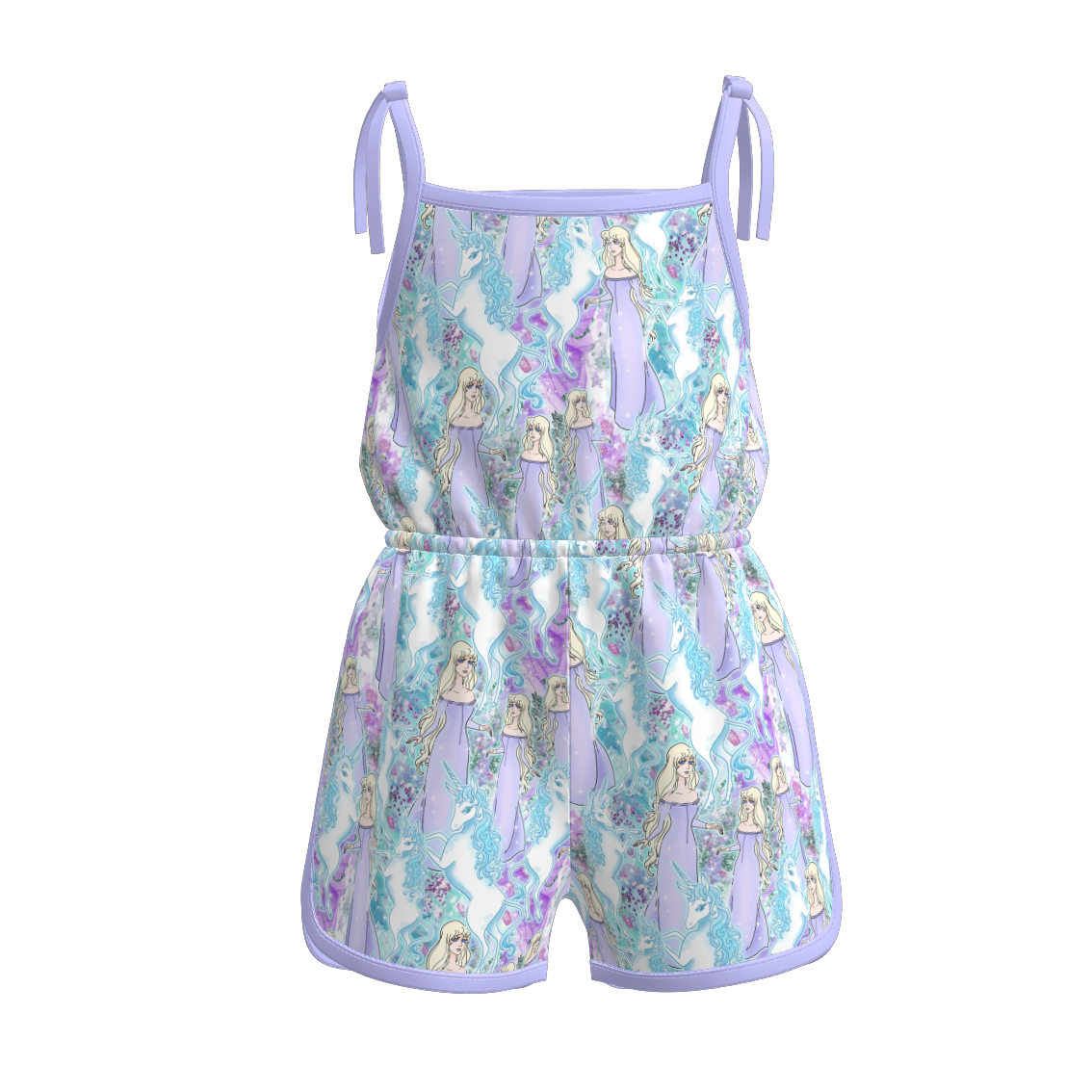 （Pre Order）Girls Spring and Summer Princess Print Jumpsuit