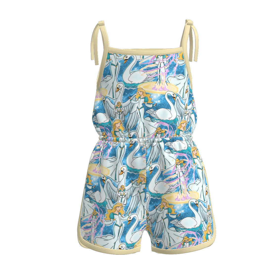 （Pre Order）Girls Spring and Summer Princess Print Jumpsuit