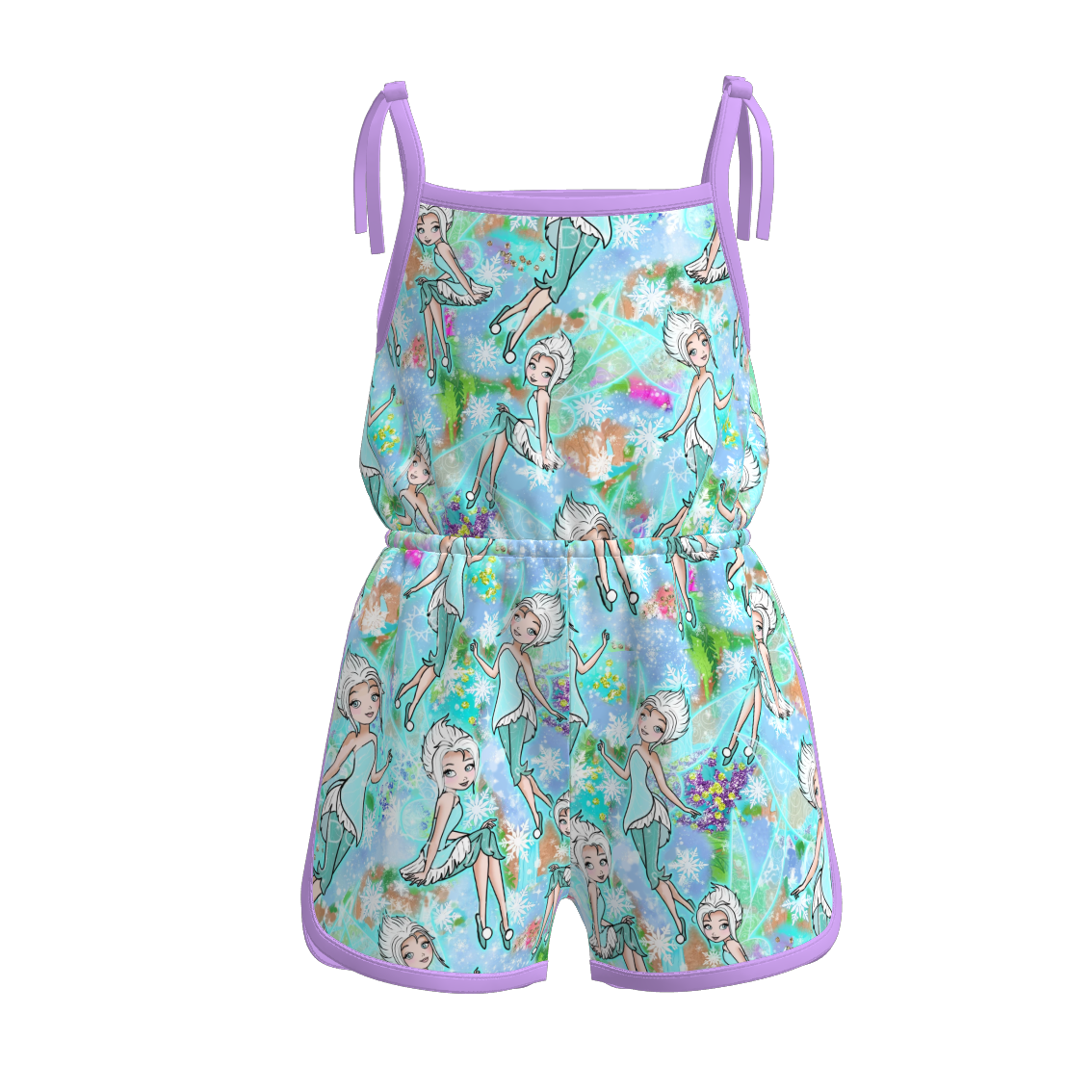 （Pre Order）Girls Spring and Summer Princess Print Jumpsuit