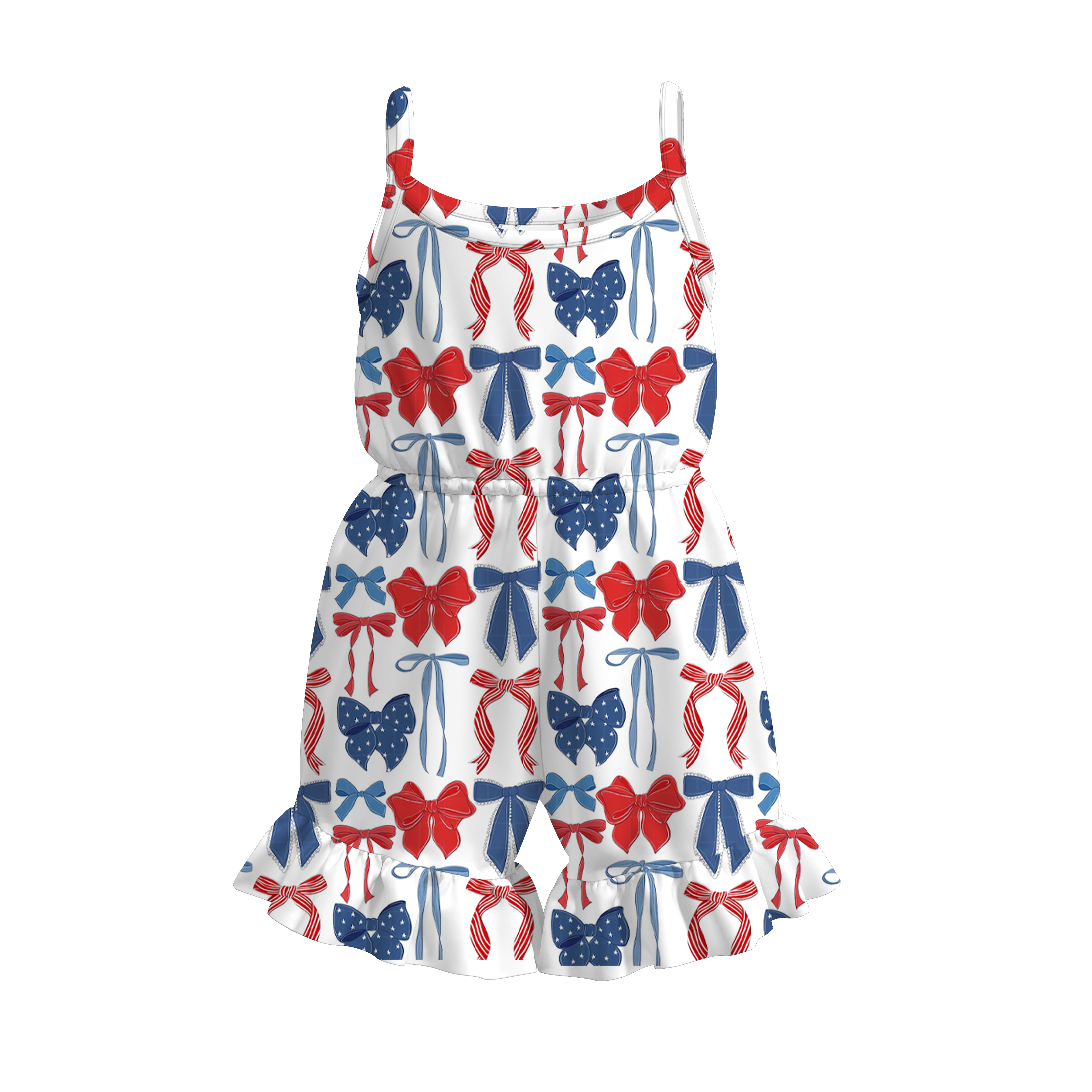 （Pre Order）Girls Patriotic Print Jumpsuit