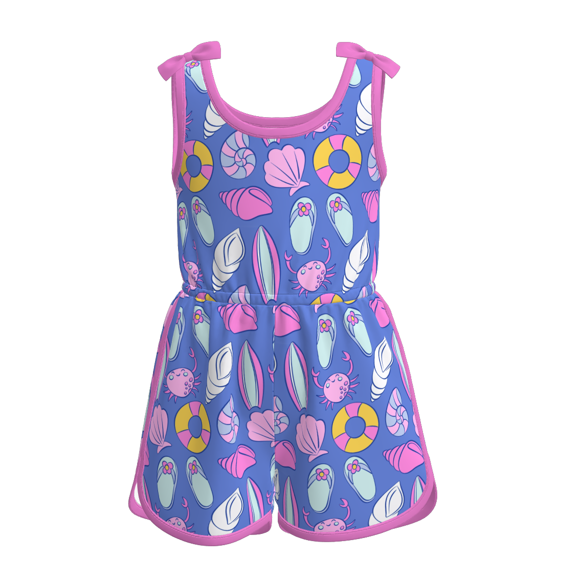 （Pre Order）Girls Spring and Summer Sea Shell Print Dress,Set,Jumpsuit＆Romper