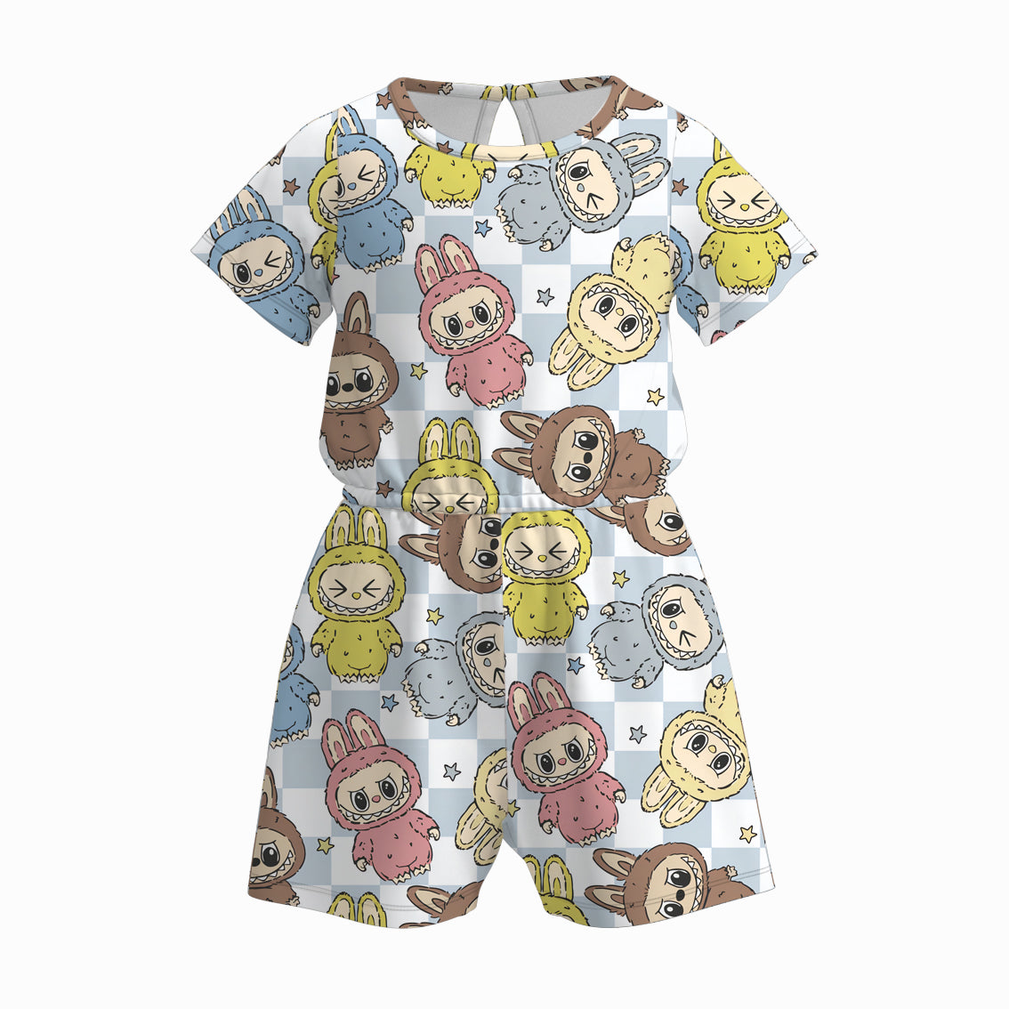 （Pre Order）Girls Spring and Summer Cartoon Print Dress,Jumpsuit,Set＆Top