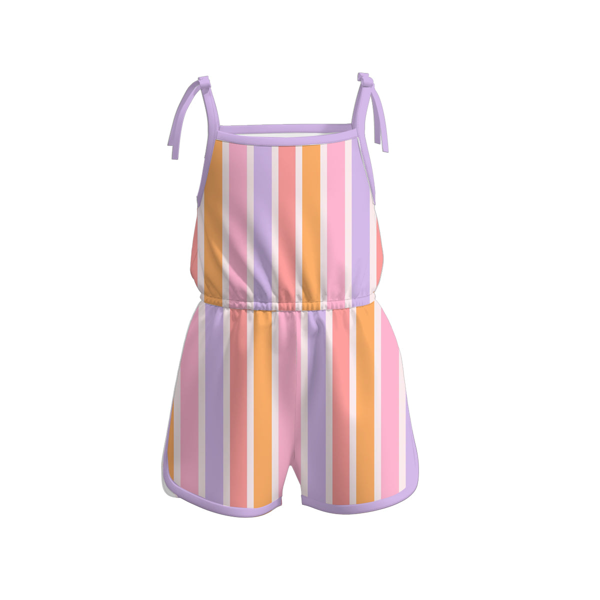 （Pre Order）Girls Spring and Summer Fish＆Floral Print Jumpsuit
