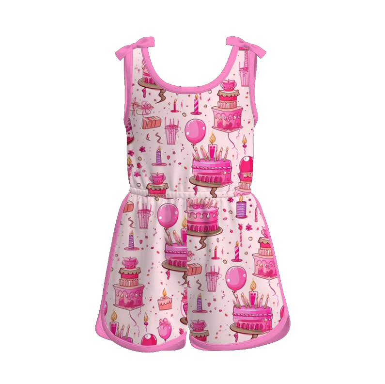 （Pre Order）Girls Spring and Summer Cartoon＆Princess Print Jumpsuit