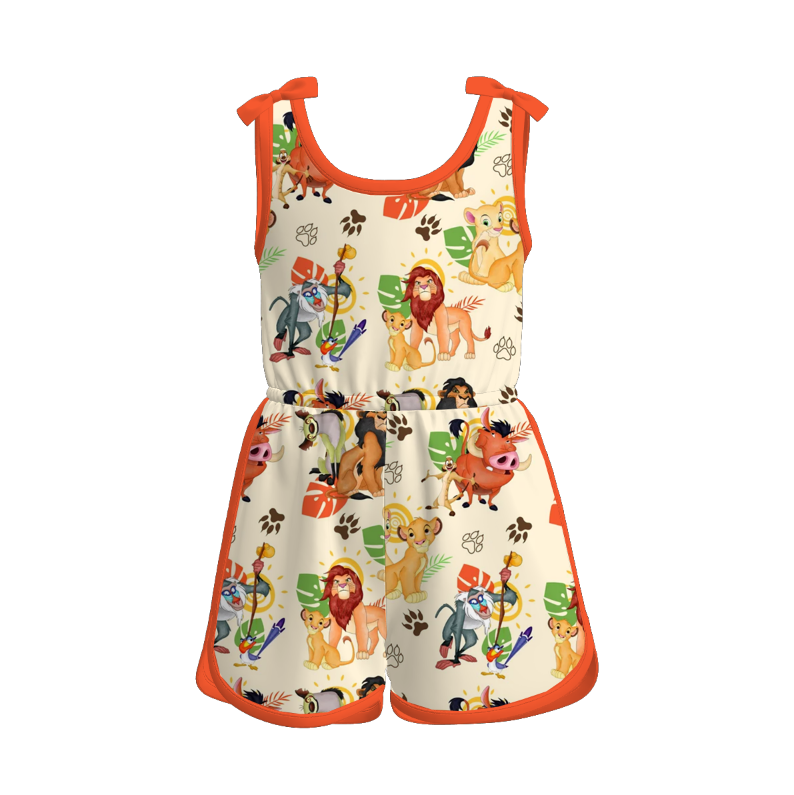 （Pre Order）Girls Spring and Summer Cartoon Print Jumpsuit