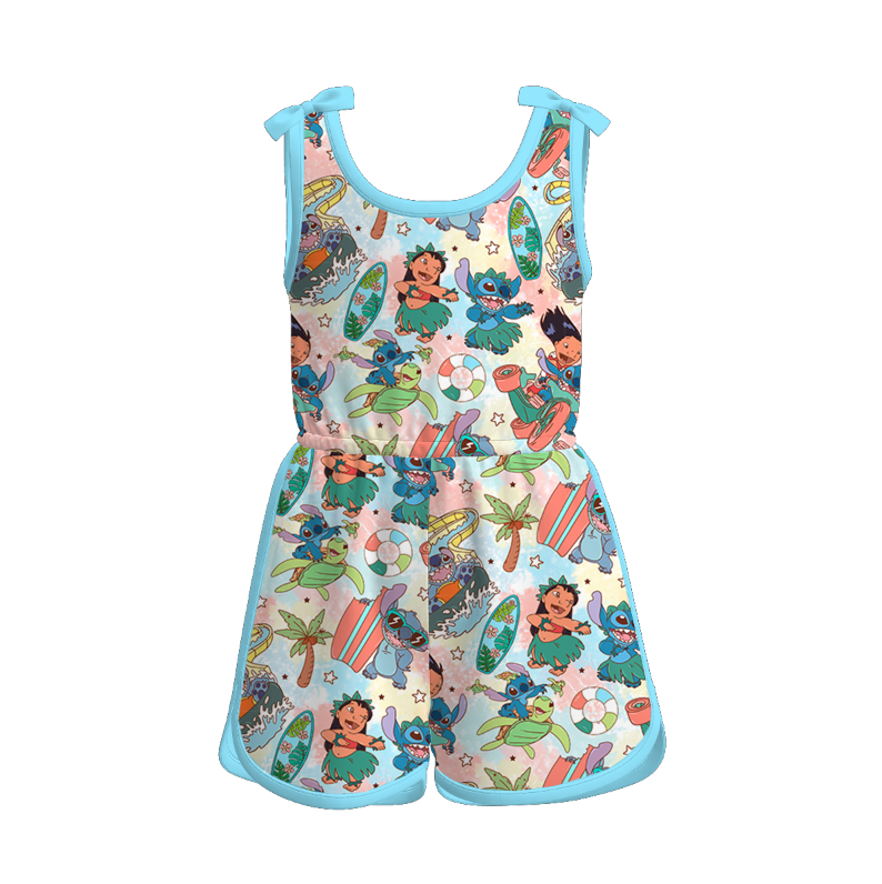 （Pre Order）Girls Spring and Summer Cartoon Print Jumpsuit