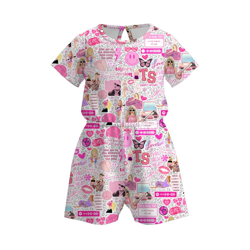 （Pre Order）Mommy and Me Summer TS Print Skort Dress＆Jumpsuit