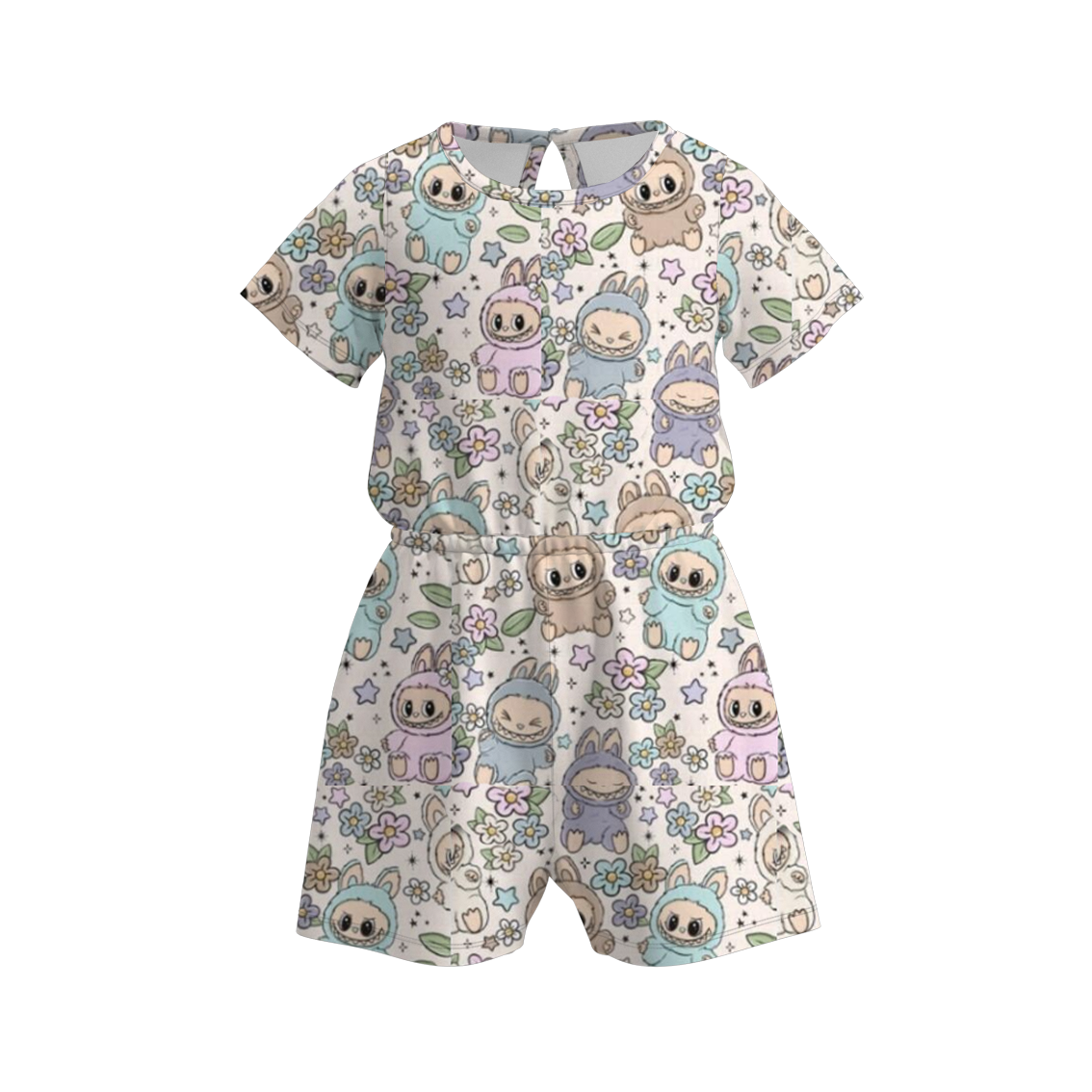 （Pre Order）Girls Spring and Summer Cartoon Print Dress,Set,Jumpsuit＆Top