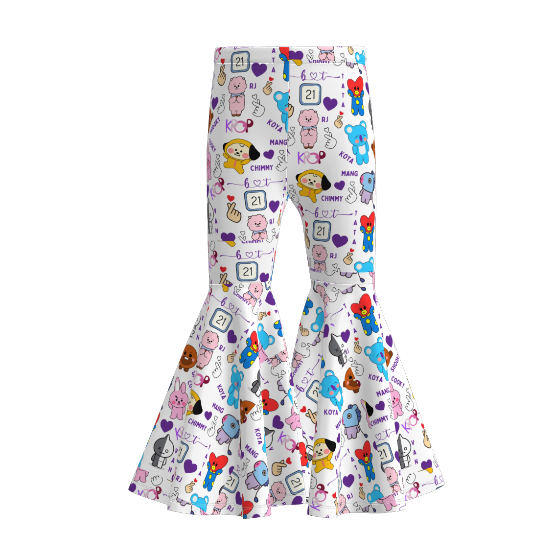 （Pre Order）Girls Fall Cartoon Print Bell Pants