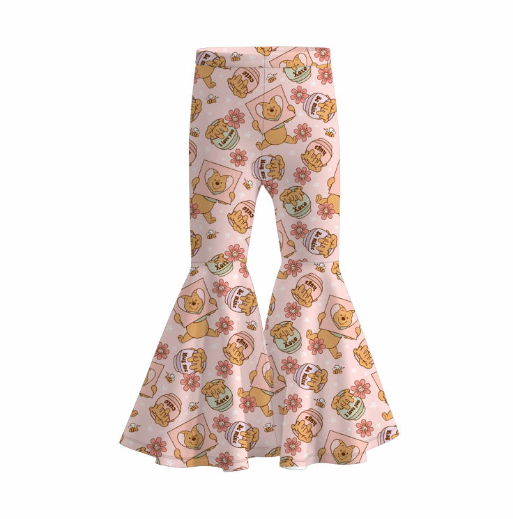 （Pre Order）Girls Valentine's Day Bow&Cartoon Print Pants