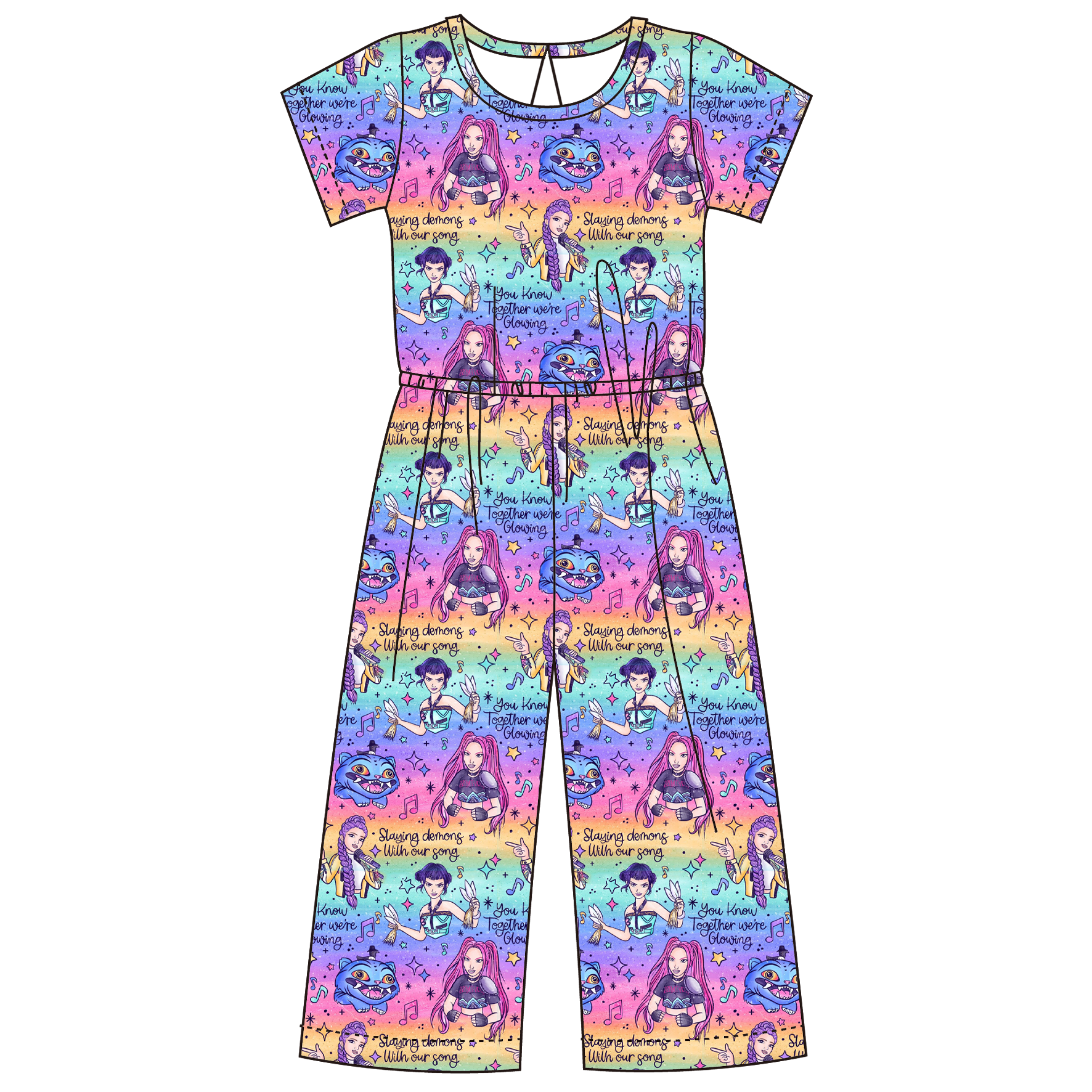 （Pre Order）Girls Spring&Summer Movie Character Print Jumpsuit