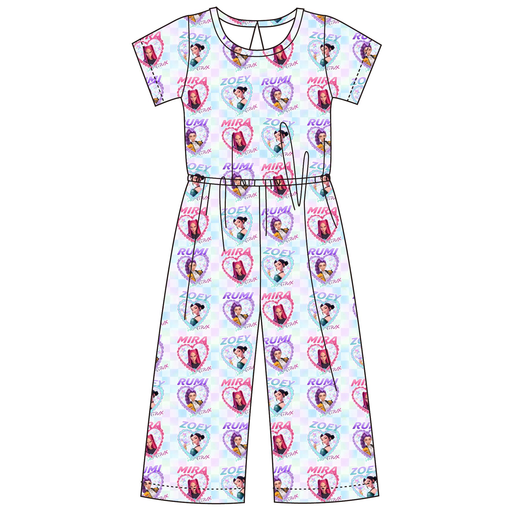 （Pre Order）Girls Spring&Summer Movie Character Print Jumpsuit