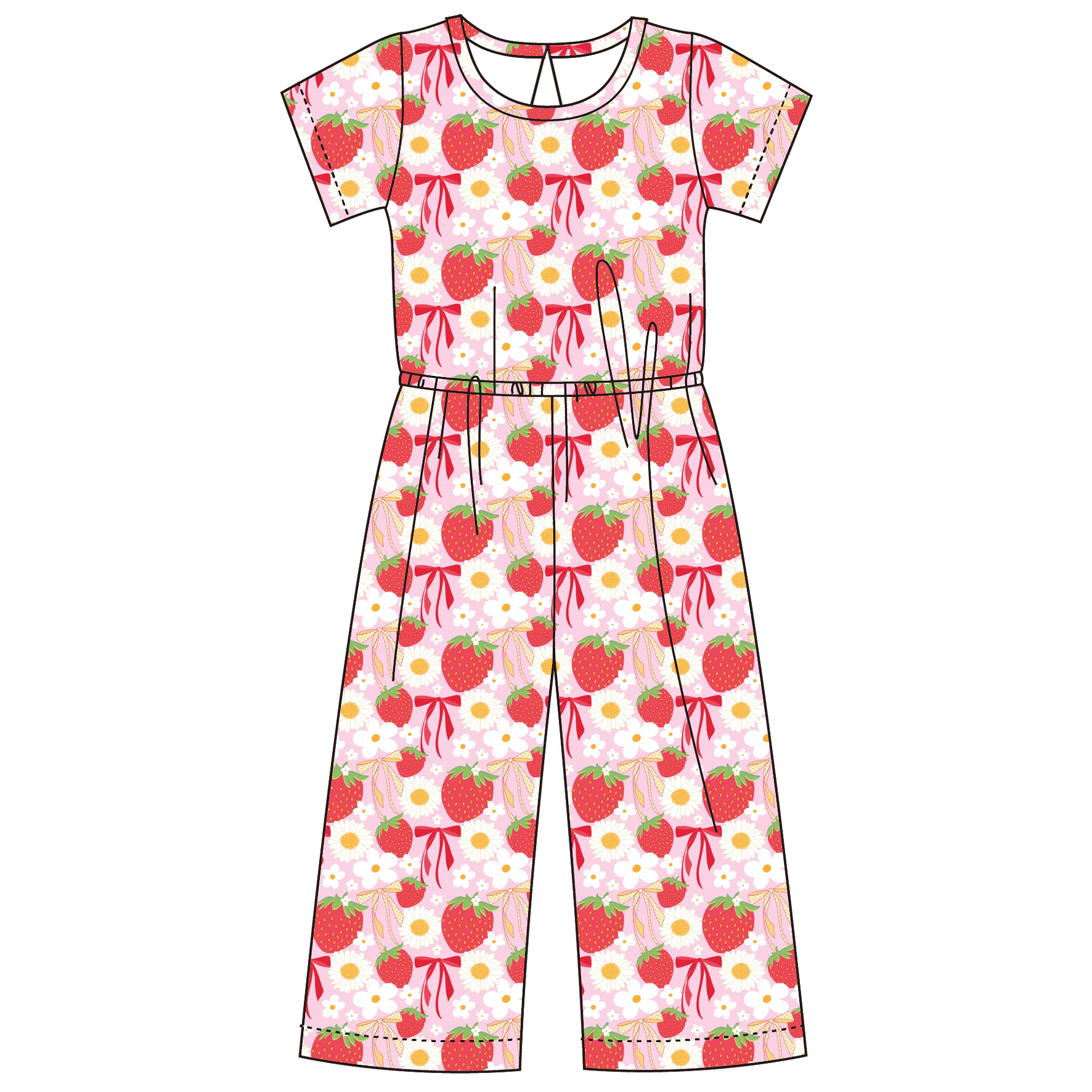 （Pre Order）Girls Spring&Summer Print Jumpsuit
