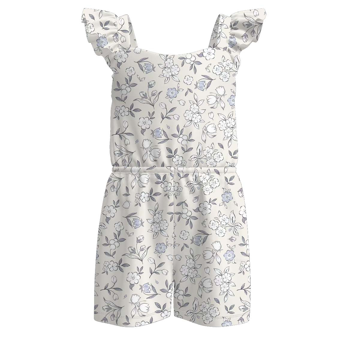 （Pre Order）Girls Spring&Summer Floral Print Jumpsuit