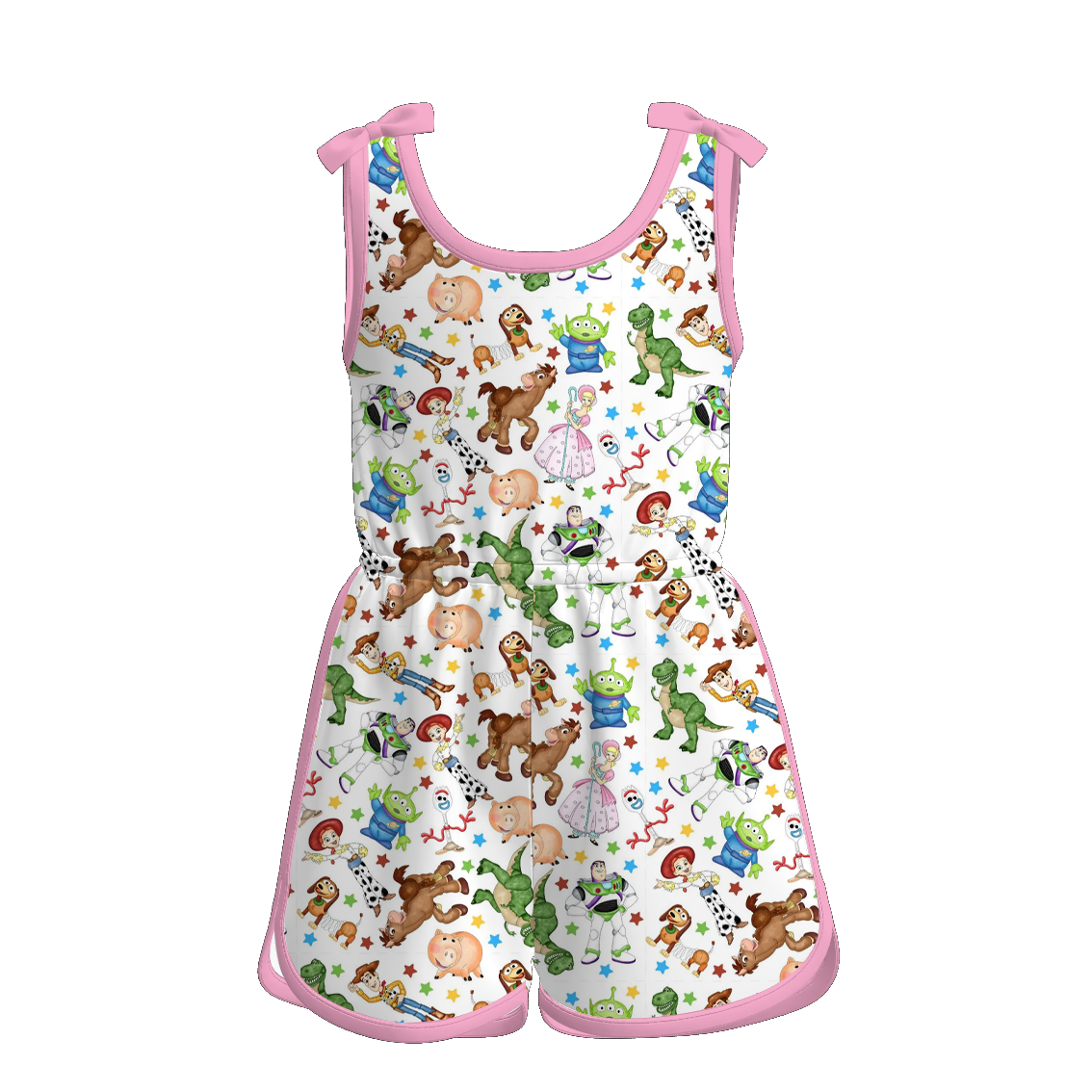 （Pre Order）Family Spring&Summer Cartoon Toy Print Dress,Set&Jumpsuit