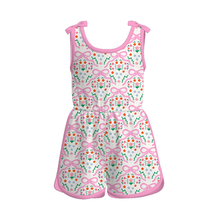 （Pre Order）Sisters Spring&Summer Strawberry,Bow Print Jumpsuit&Bloomer Set