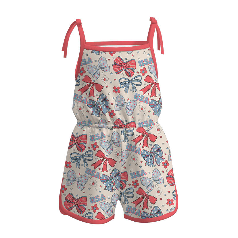 （Pre Order）Girls Spring and Summer Print Jumpsuit