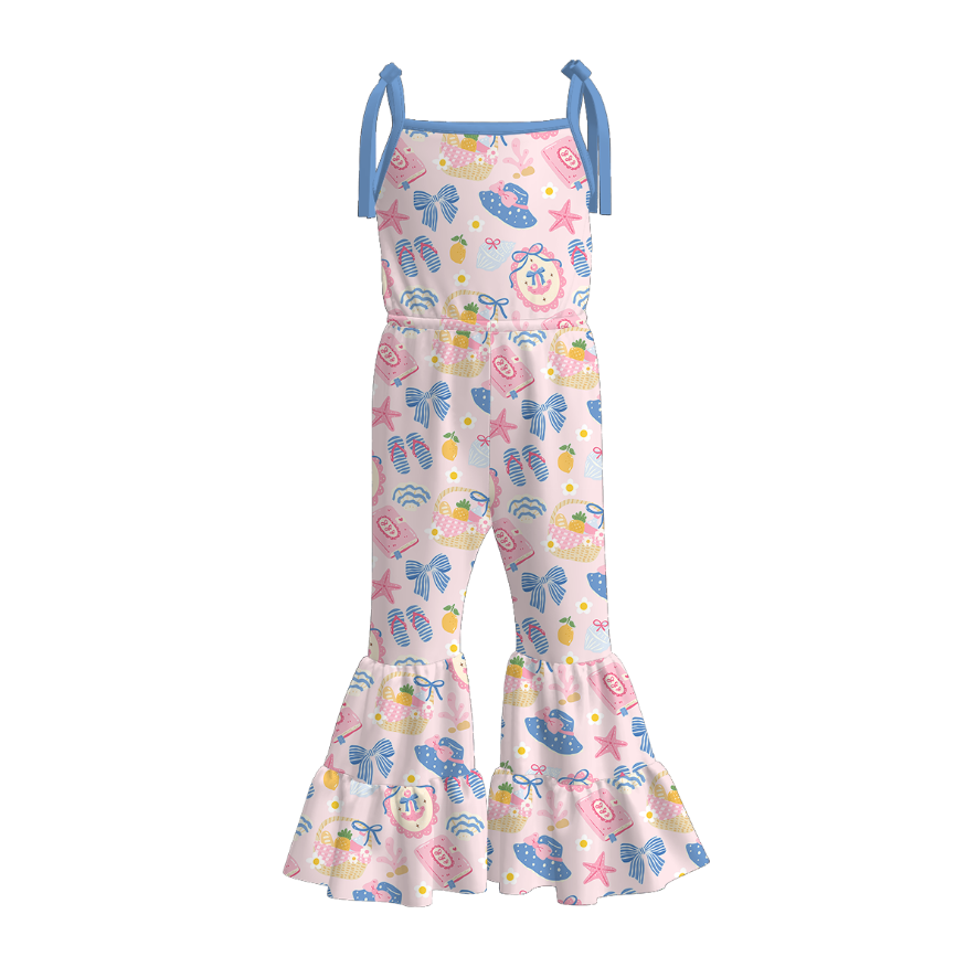 （Pre Order）Girls Spring and Summer Print Jumpsuit