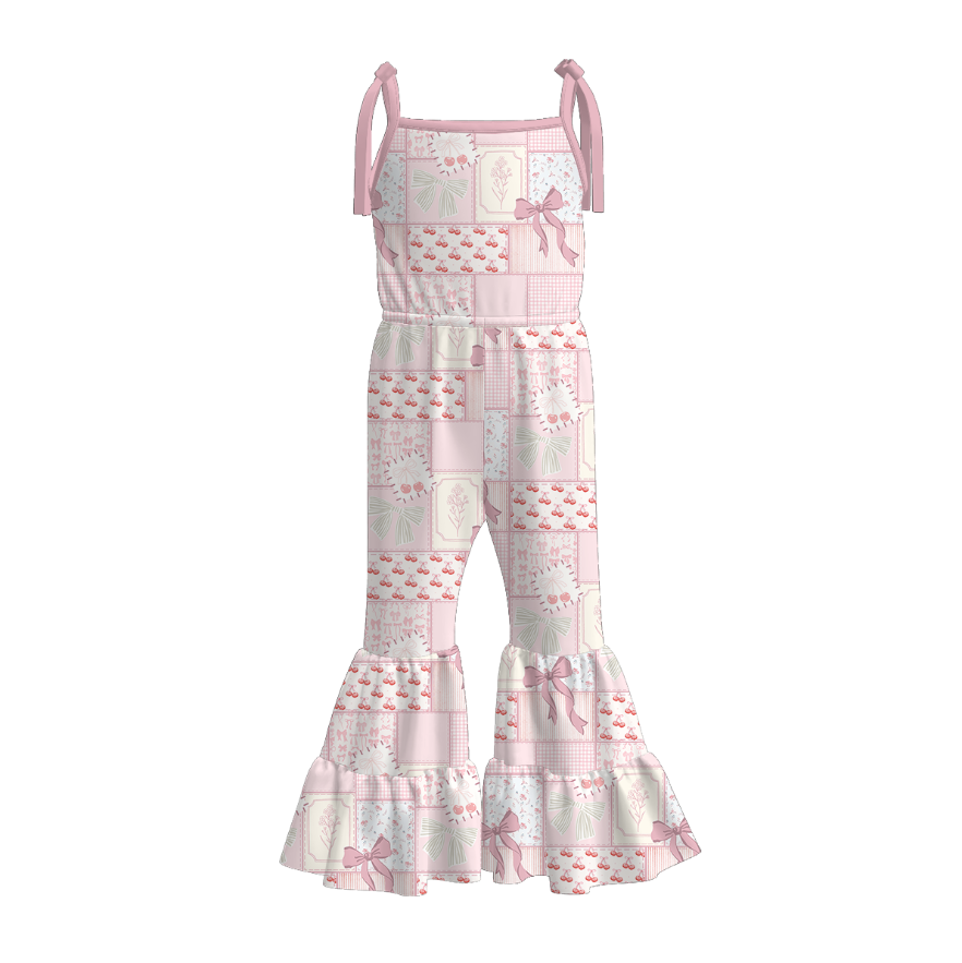 （Pre Order）Girls Spring and Summer Print Jumpsuit