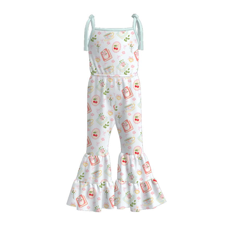（Pre Order）Girls Spring and Summer Print Jumpsuit