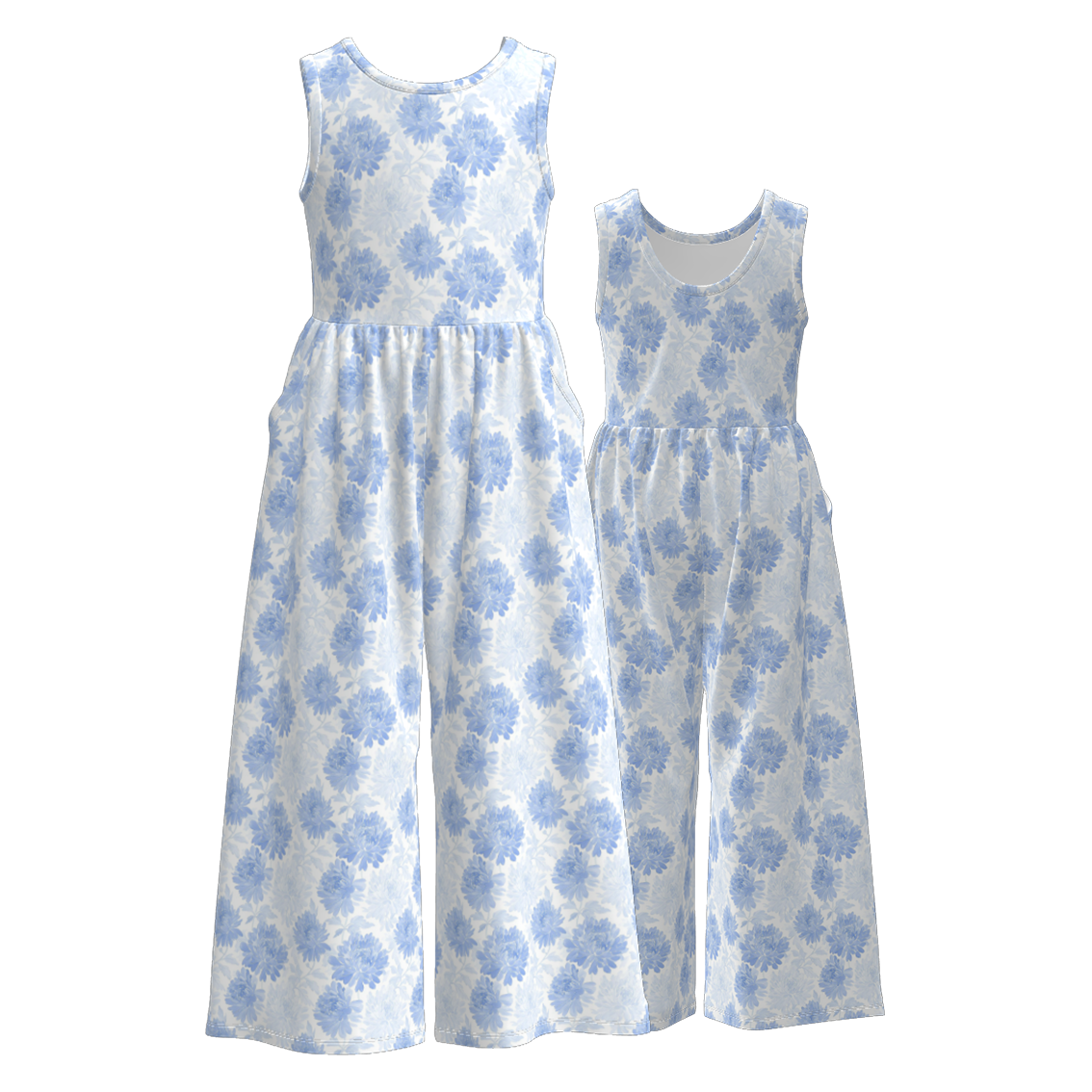 （Pre Order）Girls Spring&Summer Floral Print Jumpsuit