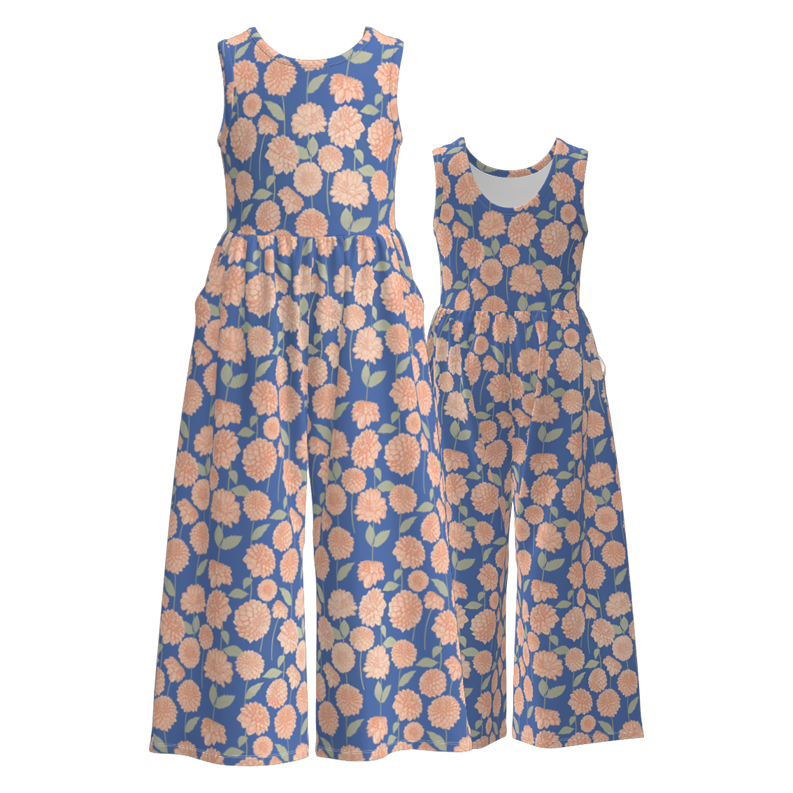 （Pre Order）Girls Spring&Summer Floral Print Jumpsuit