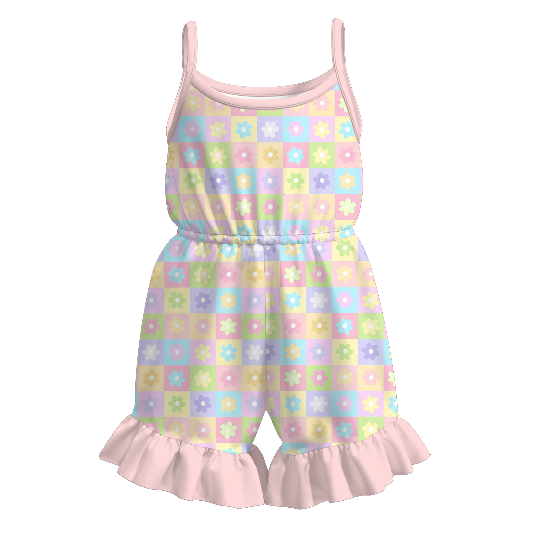 （Pre Order+Prepack Zone）Girls Spring&Summer Print Jumpsuit