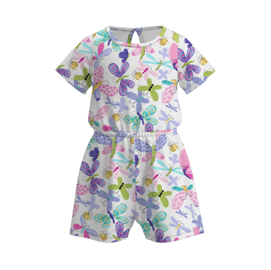（Pre Order+Prepack Zone）Girls Spring&Summer Print Jumpsuit