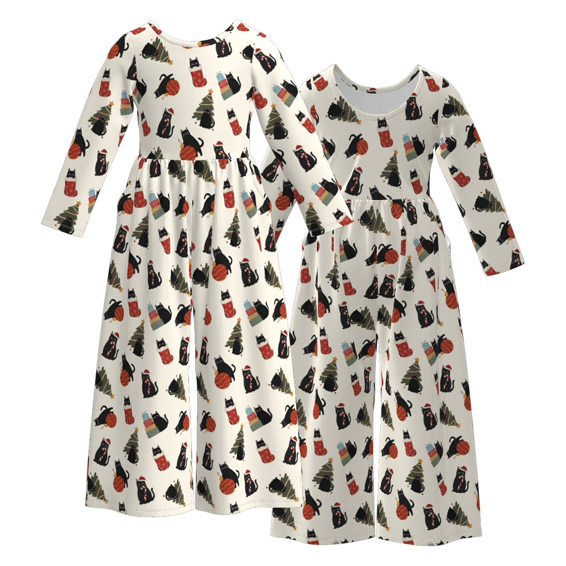 （Pre Order）Girls Christmas Print Jumpsuit