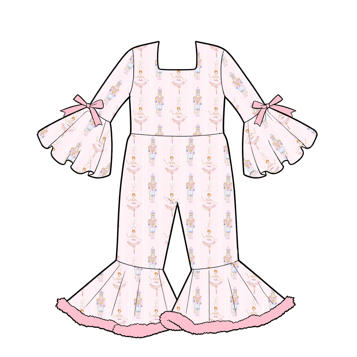 （Weekly Pre-Order）Girls Christmas Print Jumpsuit（Ends 10.6）