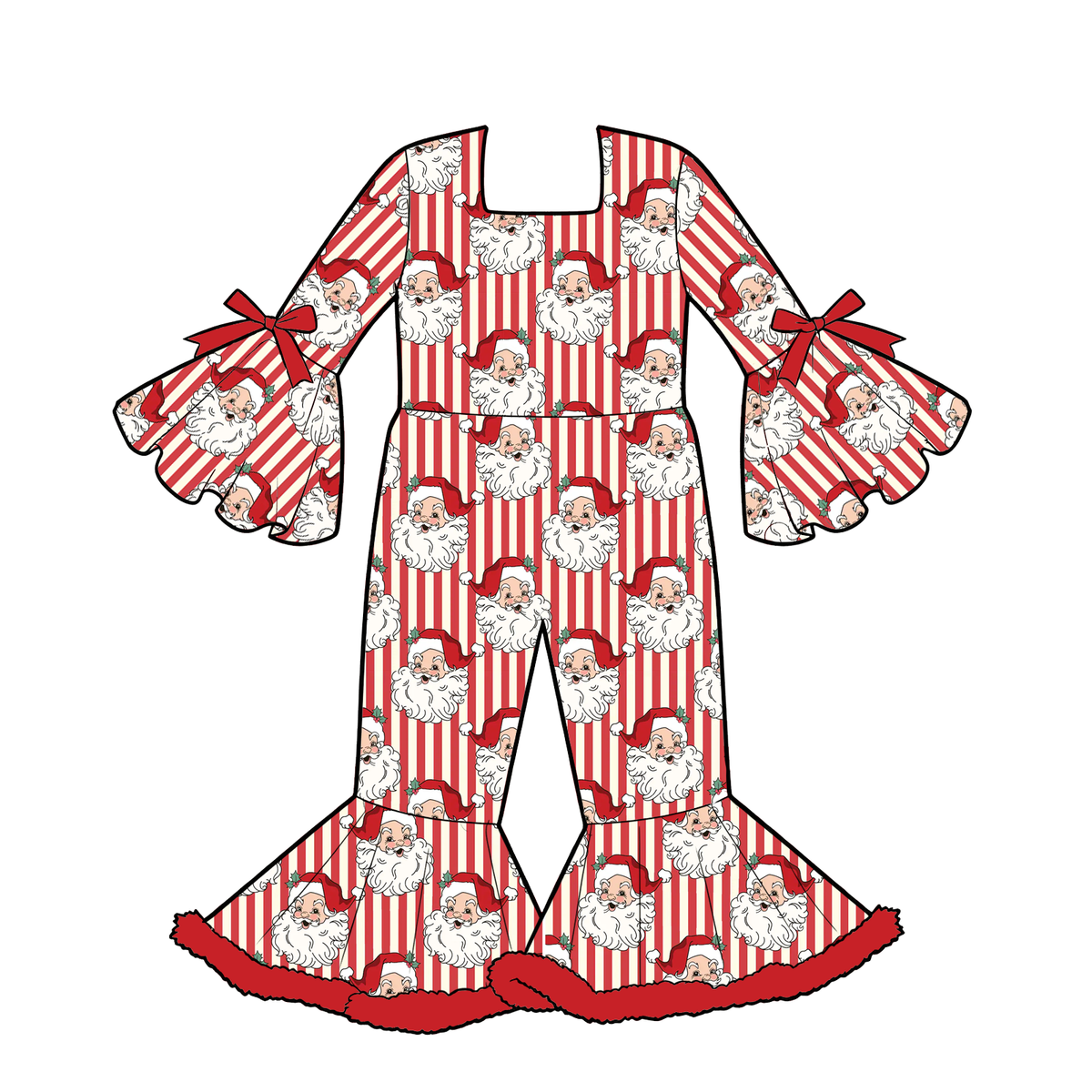 （Weekly Pre-Order）Girls Christmas Print Jumpsuit（Ends 10.6）