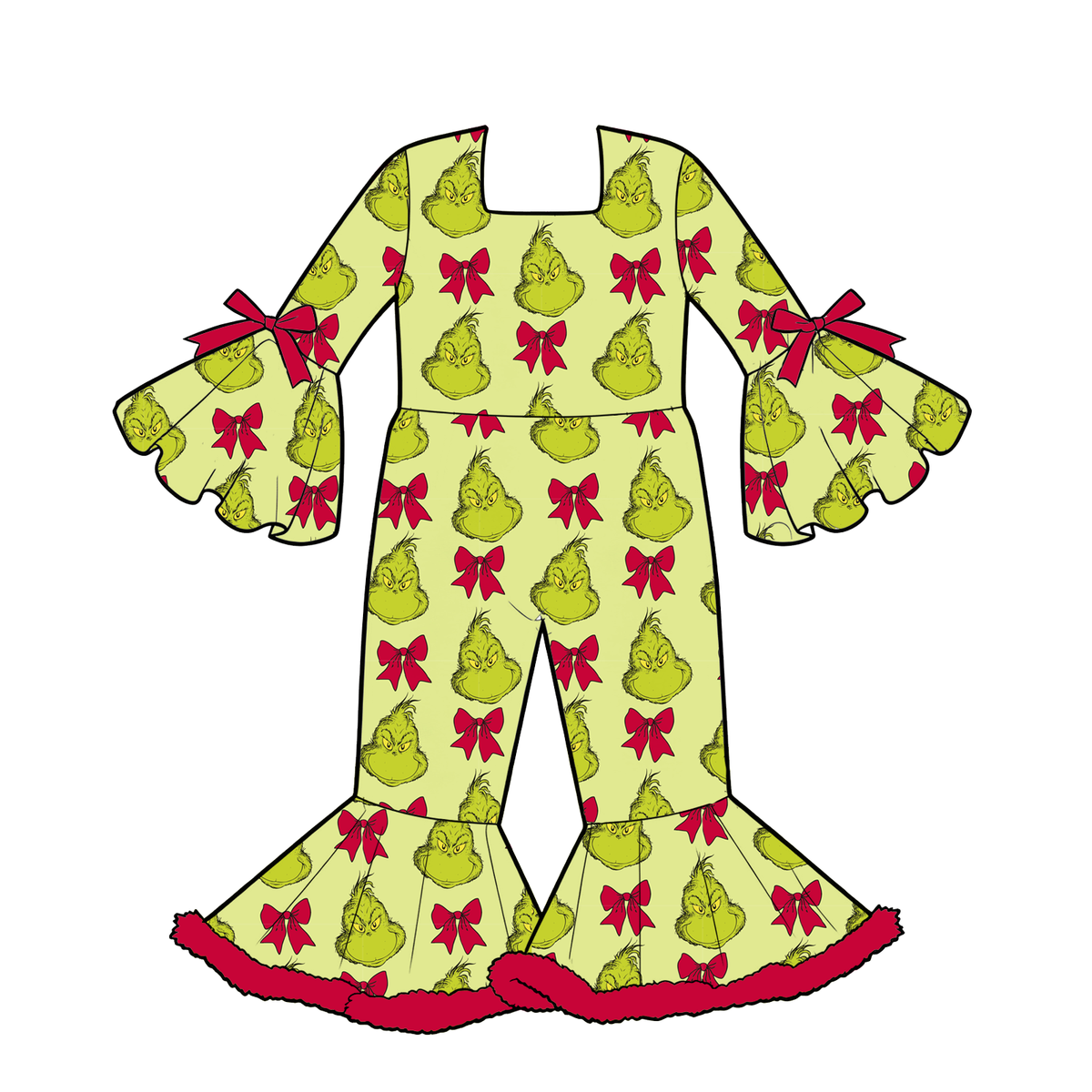 （Weekly Pre-Order）Girls Christmas Print Jumpsuit（Ends 10.6）