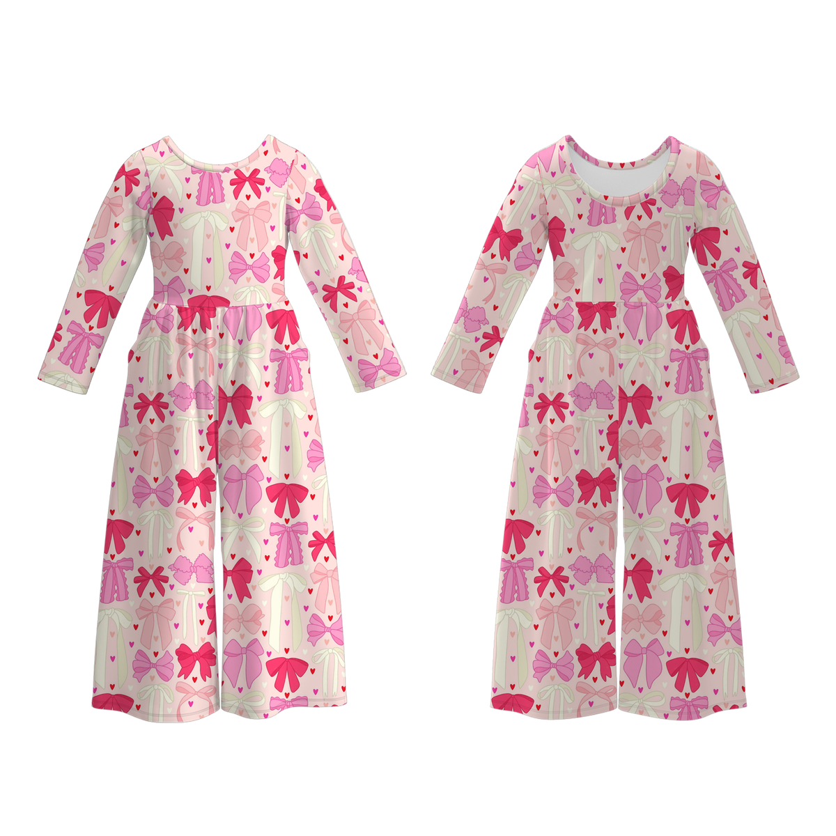 （Weekly Pre-Order）Family Valentine's Day Bow Print Dress,Set&Jumpsuit（Ends 11.1）