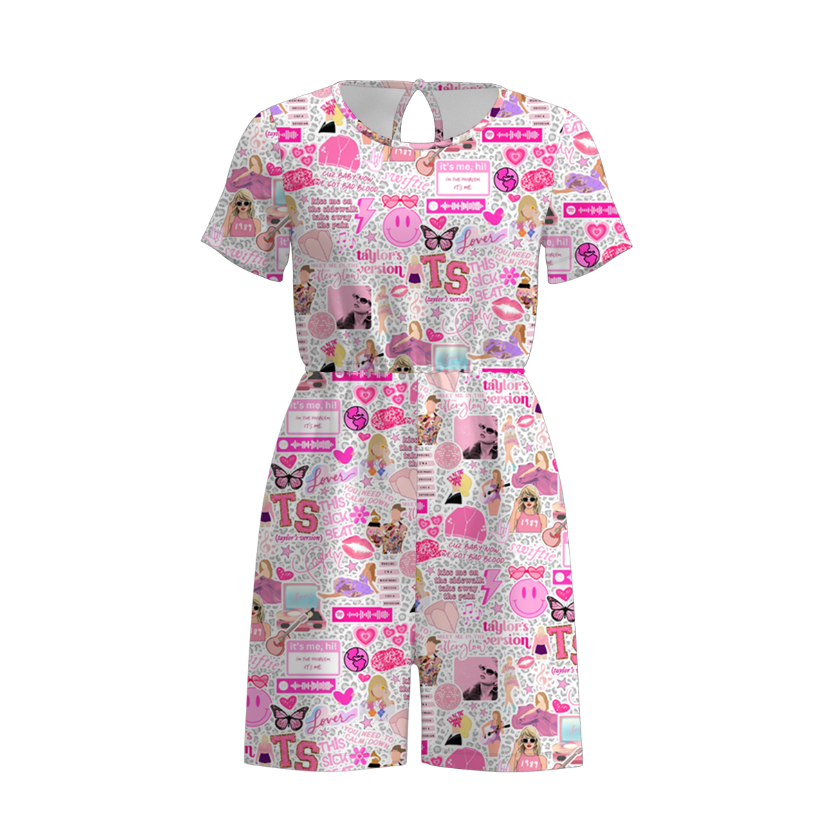 （Pre Order）Mommy and Me Summer TS Print Skort Dress＆Jumpsuit
