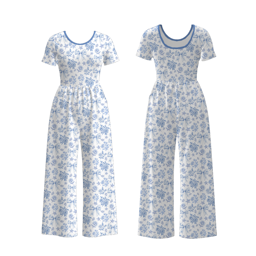 （Pre Order）Mommy and Me Spring&Summer Floral Print Jumpsuit with Pockets