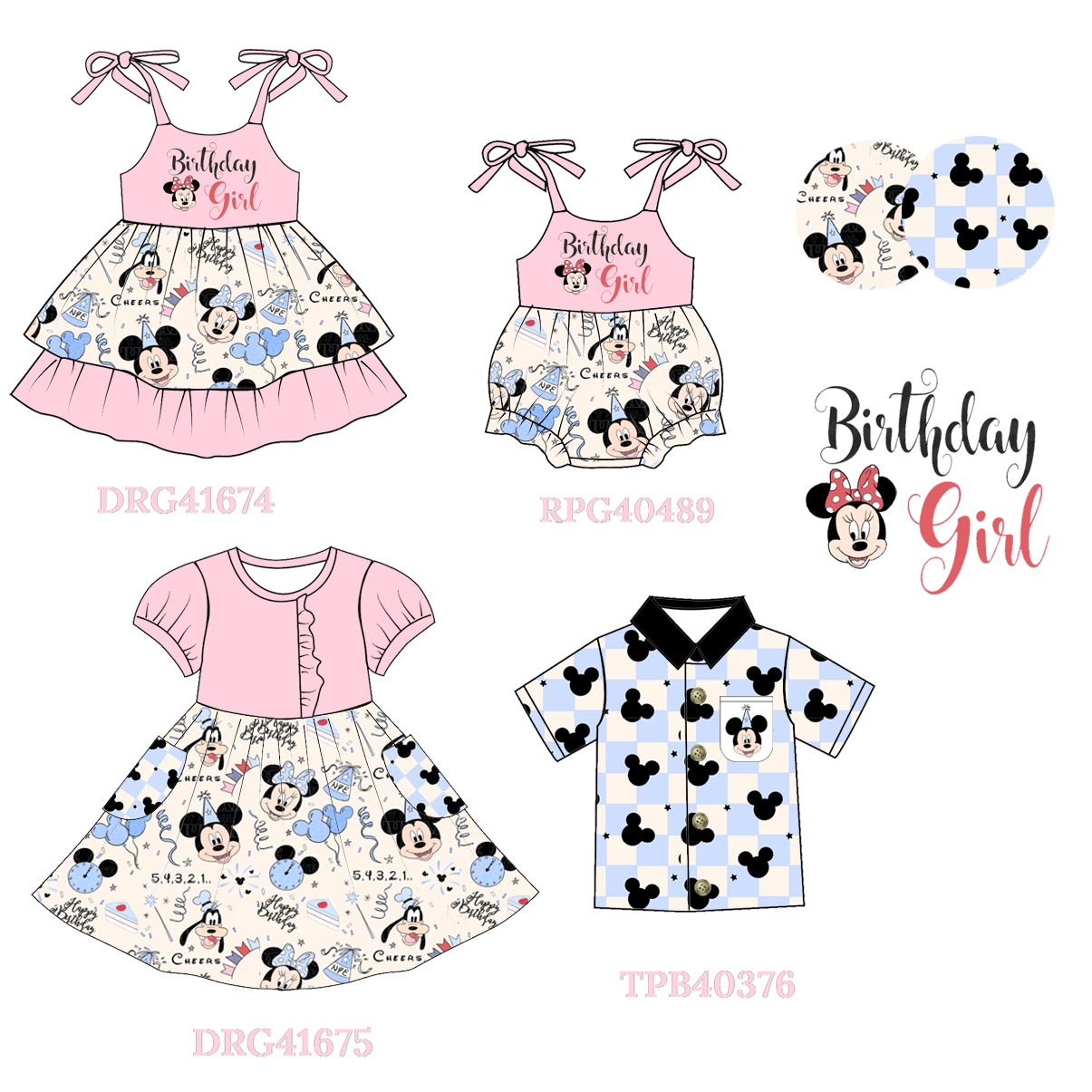 (Pre Order) Summer Birthday Mickey Sibling Ensemble Collection