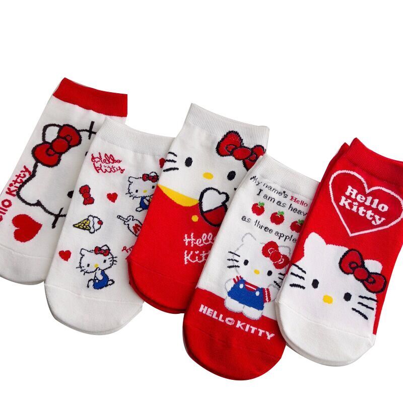 （Pre Order）Adults 5 Pairs Of Cute Cartoon Print Socks