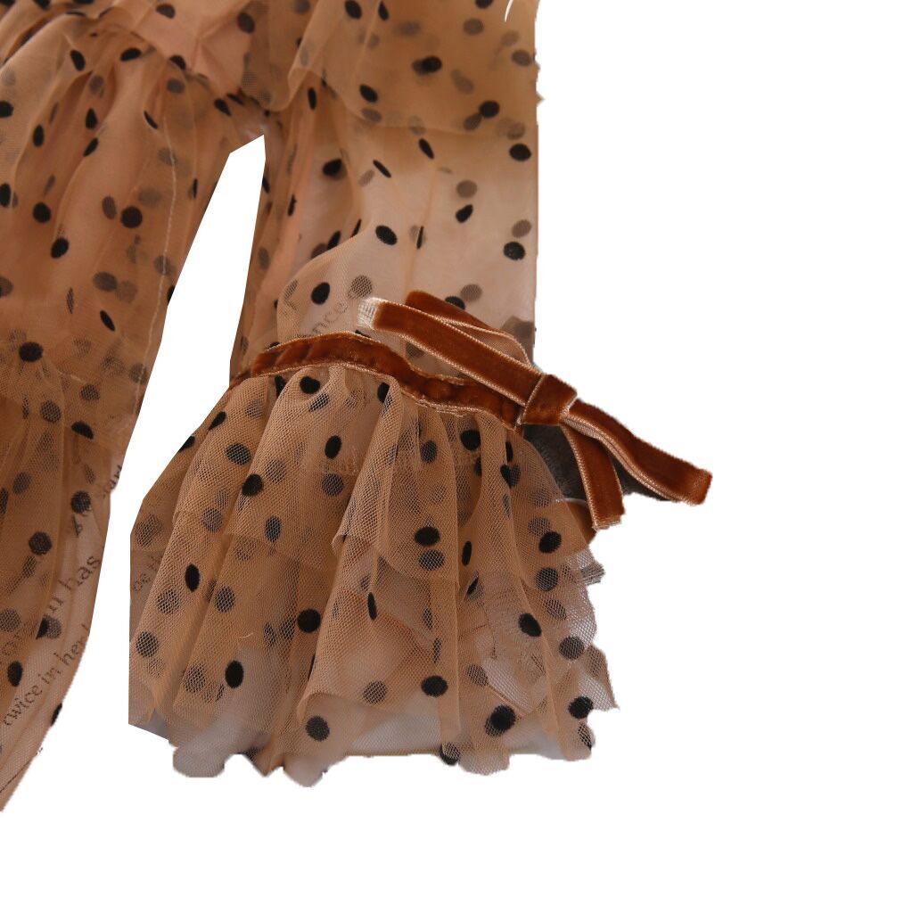 （Pre Order）Girls Polka Dot Star Sequin Tiered Dress