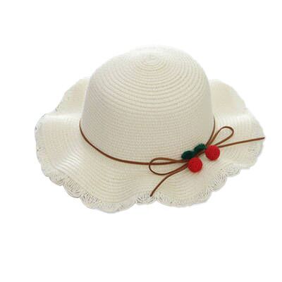 （Pre Order）Girls Spring and Summer Cherry Straw Hat and Straw Bag