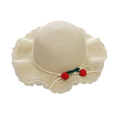 （Pre Order）Girls Spring and Summer Cherry Straw Hat and Straw Bag