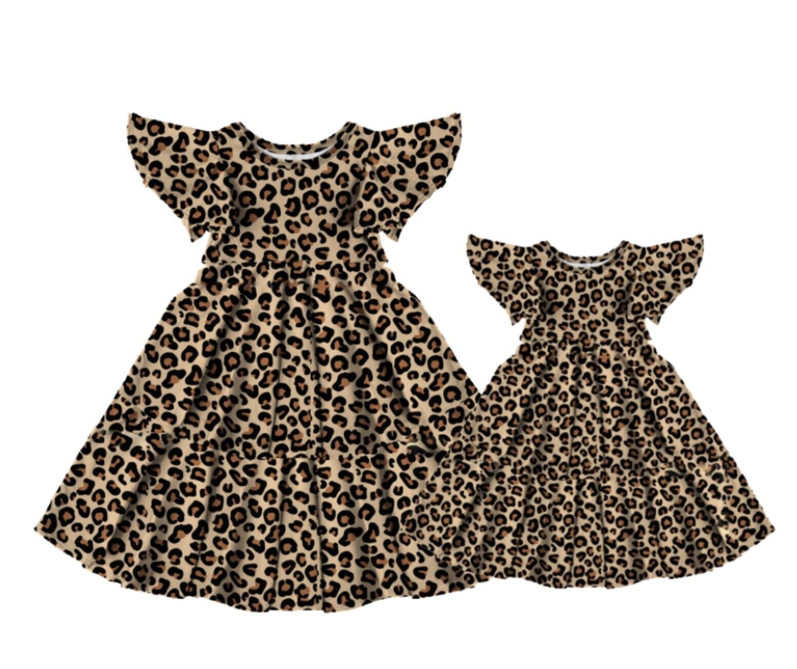 （Pre Order）Mommy and Me Spring＆Summer Leopard Print Dress